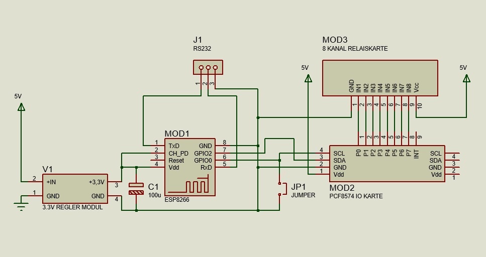 8 Kanal WiFi Relais über Wlan IP und I2C