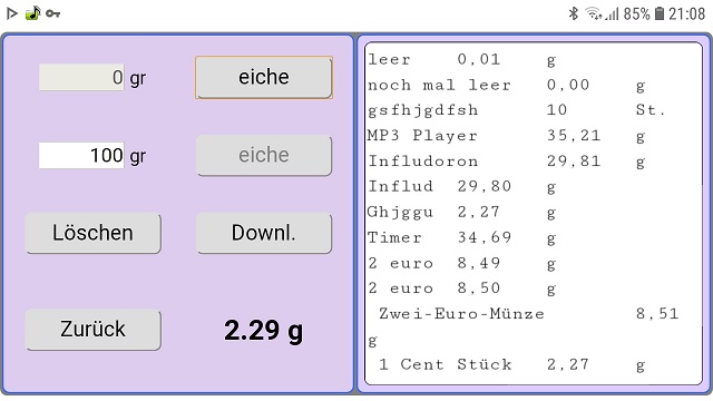 webinterface der Arduino inventur WiFI Zählwaage Netzwerk WLAN