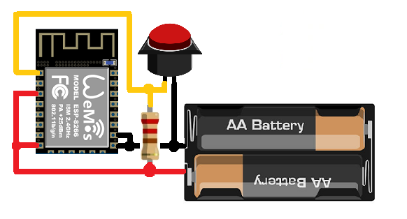 ESP8266 Amazon Alexa doorbell DIY circuit diagram deep sleep battery operation 4uA