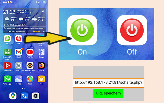 App appinventor Wlan Steckdose URL